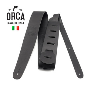 기타가죽스트랩 블랙 ORCA Leather Made in Italy